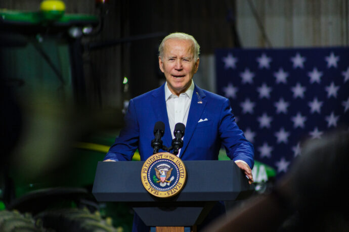 Joe Biden speaking in Menlo, IA